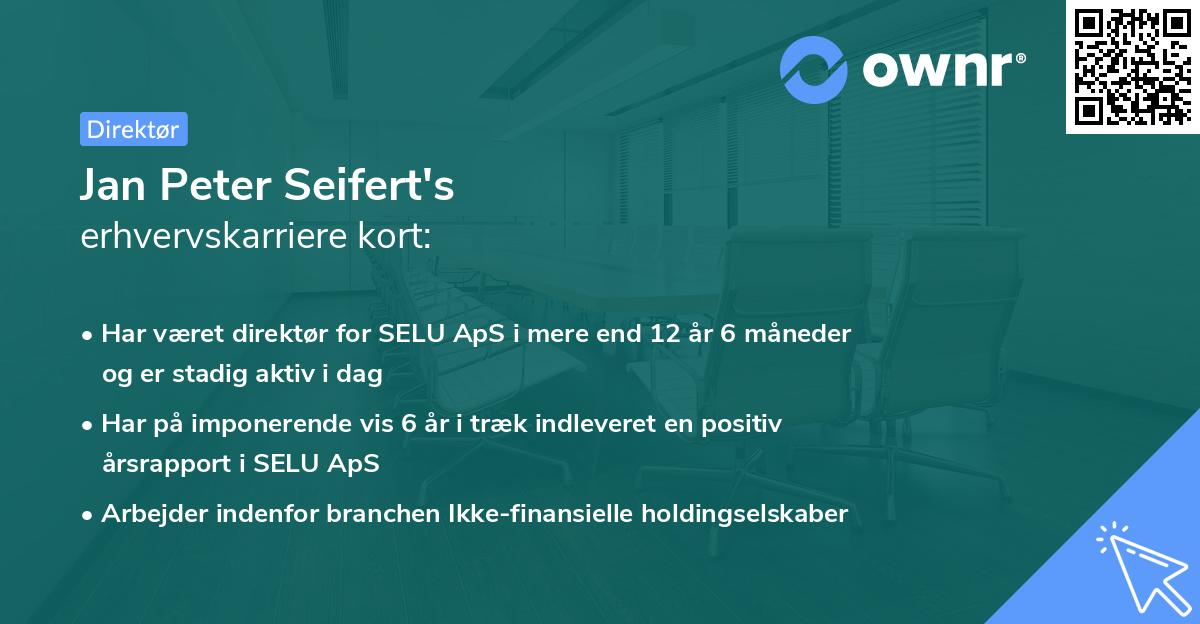 Jan Peter Seifert's erhvervskarriere kort