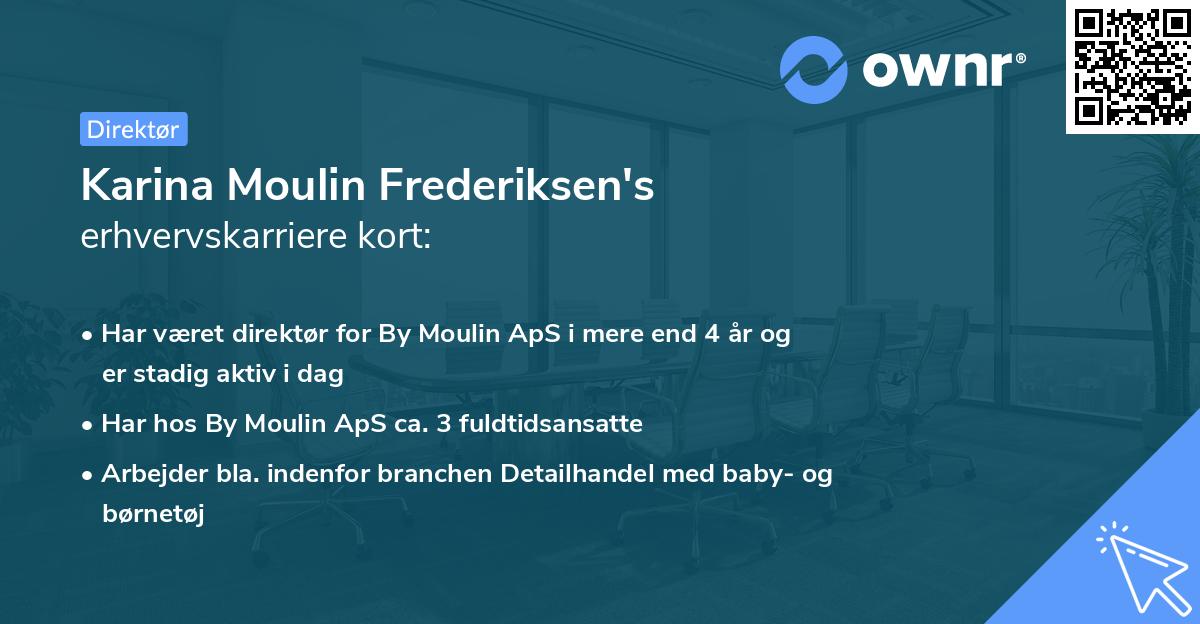 Karina Moulin Frederiksen's erhvervskarriere kort