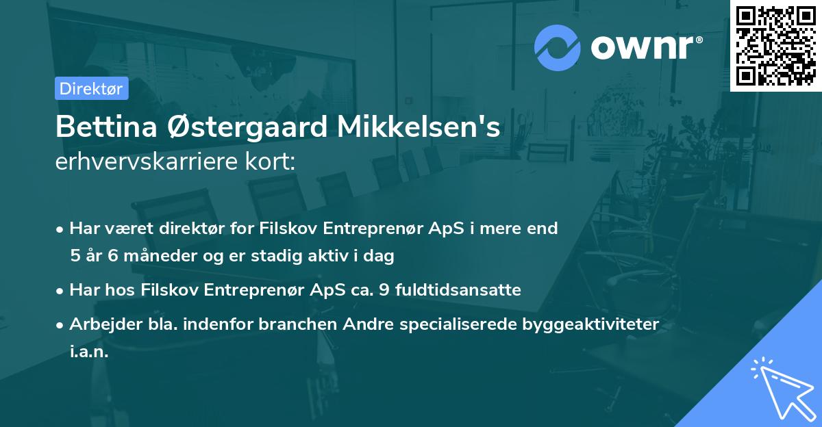Bettina Østergaard Mikkelsen's erhvervskarriere kort
