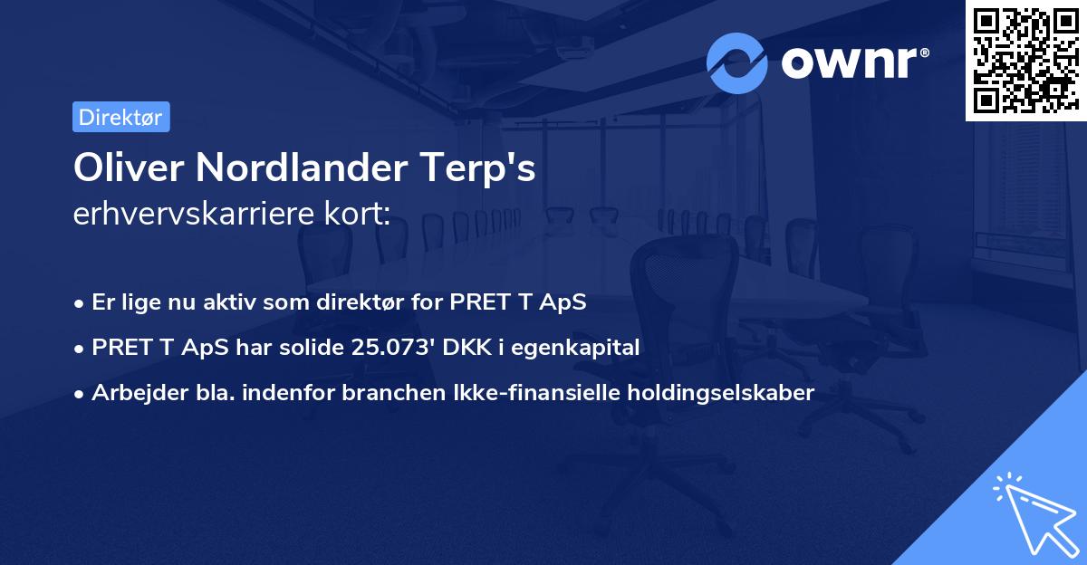 Oliver Nordlander Terp's erhvervskarriere kort