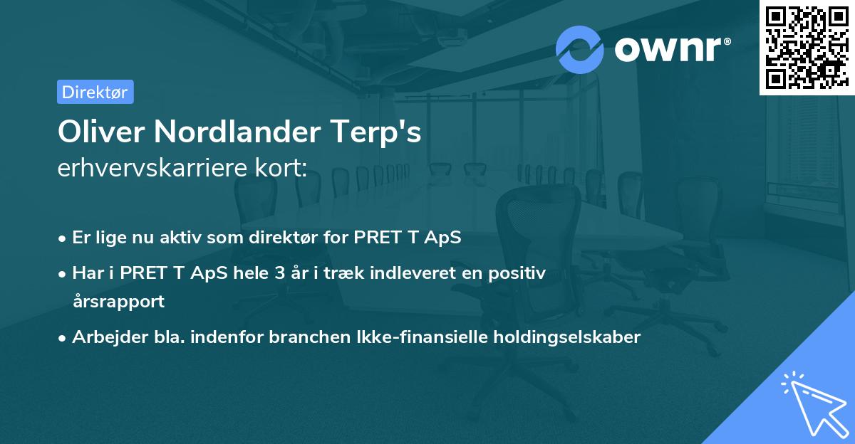 Oliver Nordlander Terp's erhvervskarriere kort