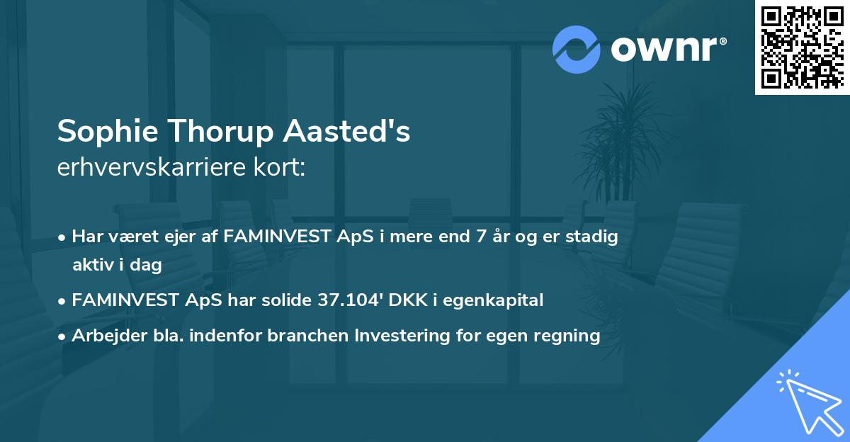 Sophie Thorup Aasted's erhvervskarriere kort