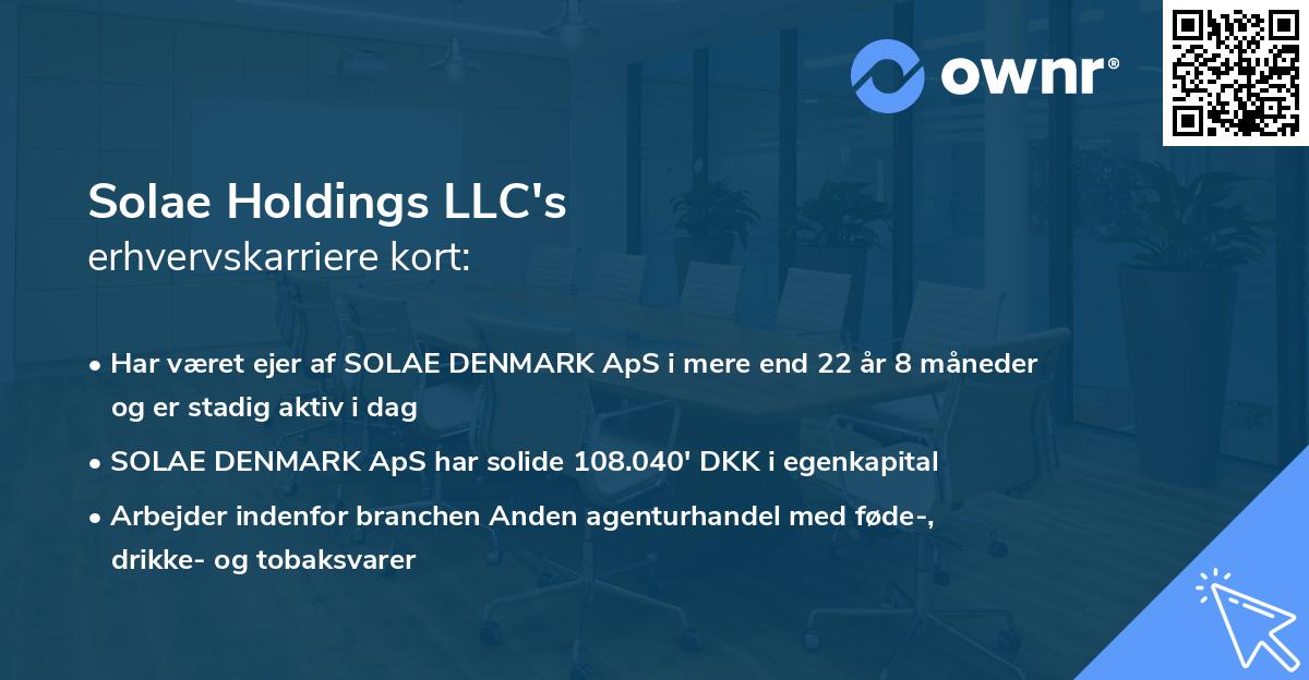 Solae Holdings LLC's erhvervskarriere kort