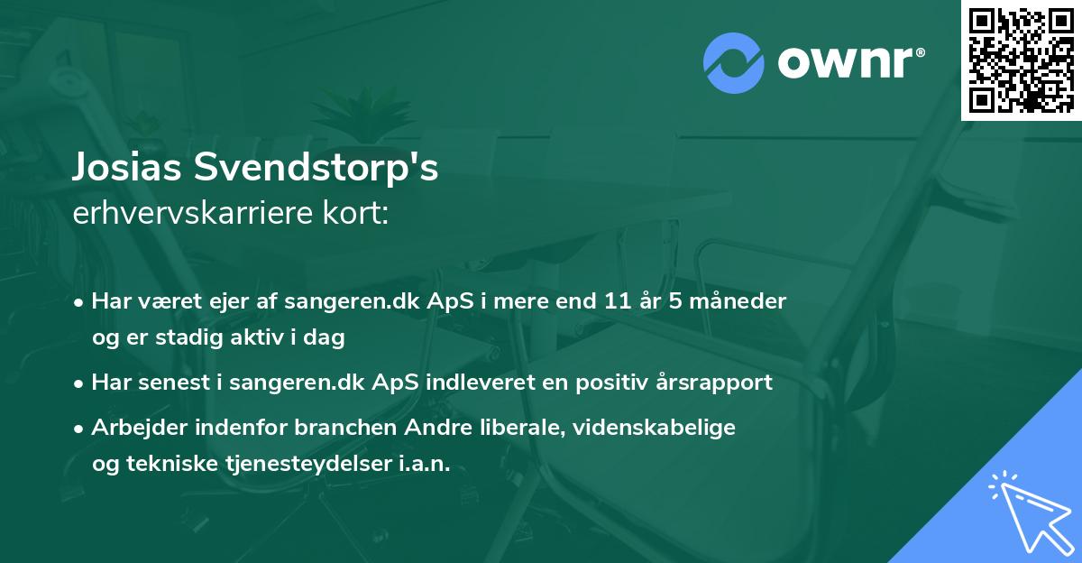 Josias Svendstorp's erhvervskarriere kort