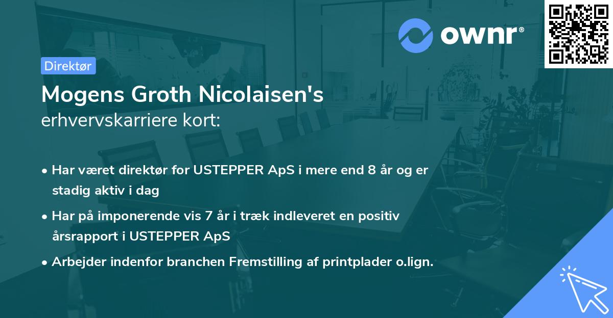 Mogens Groth Nicolaisen's erhvervskarriere kort