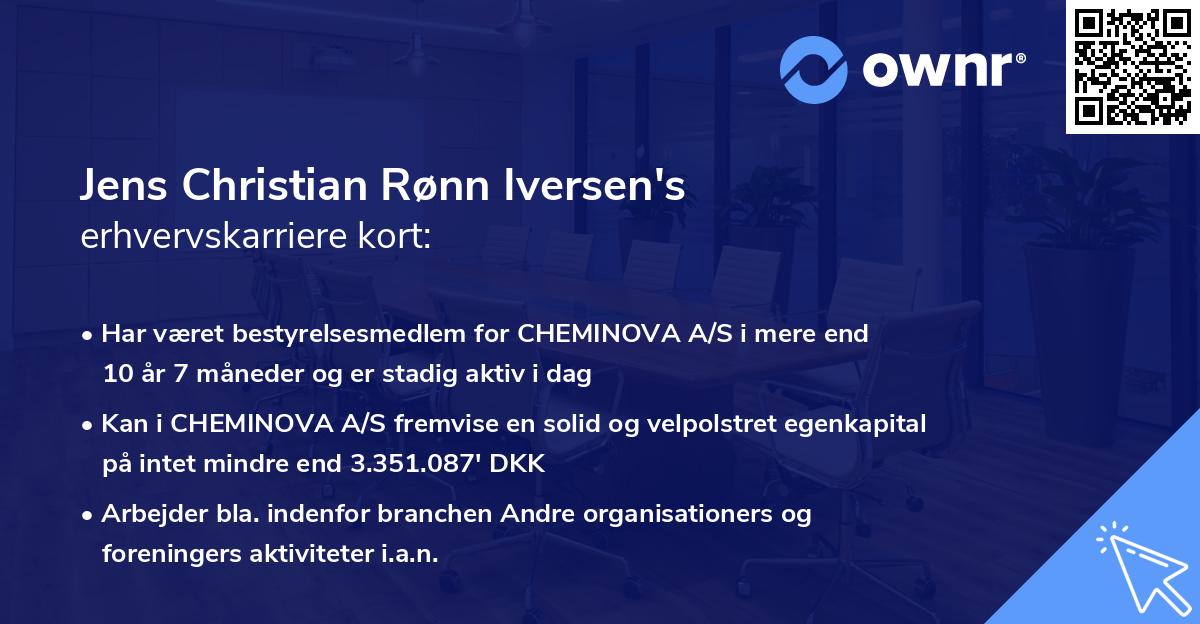 Jens Christian Rønn Iversen's erhvervskarriere kort