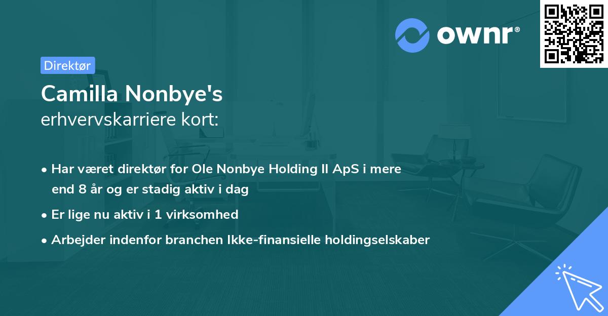 Camilla Nonbye's erhvervskarriere kort
