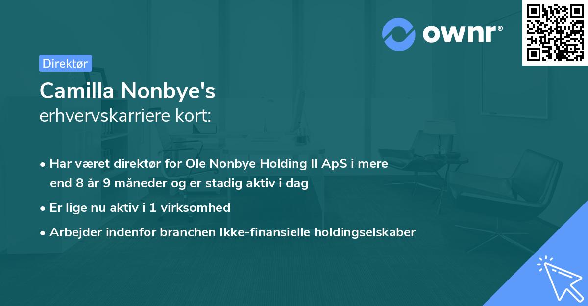 Camilla Nonbye's erhvervskarriere kort