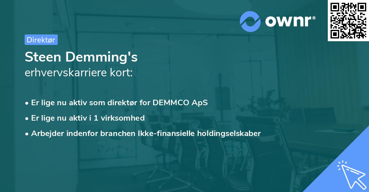 Steen Demming's erhvervskarriere kort