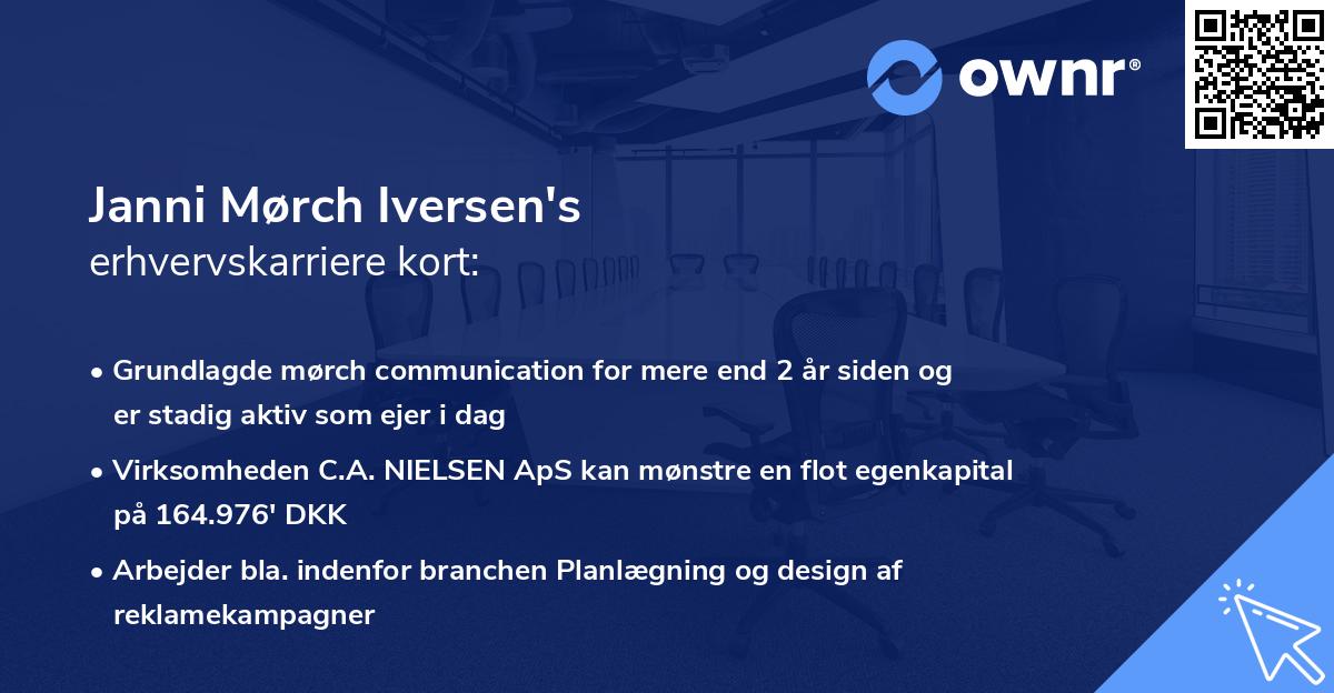 Janni Mørch Iversen's erhvervskarriere kort