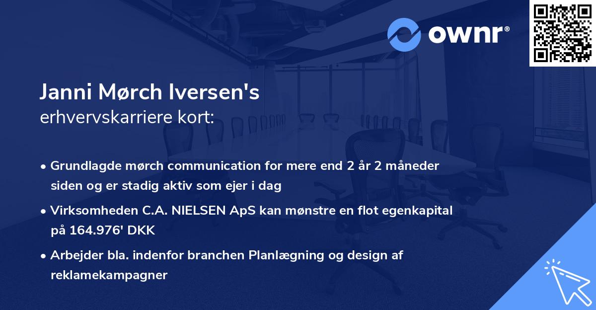 Janni Mørch Iversen's erhvervskarriere kort