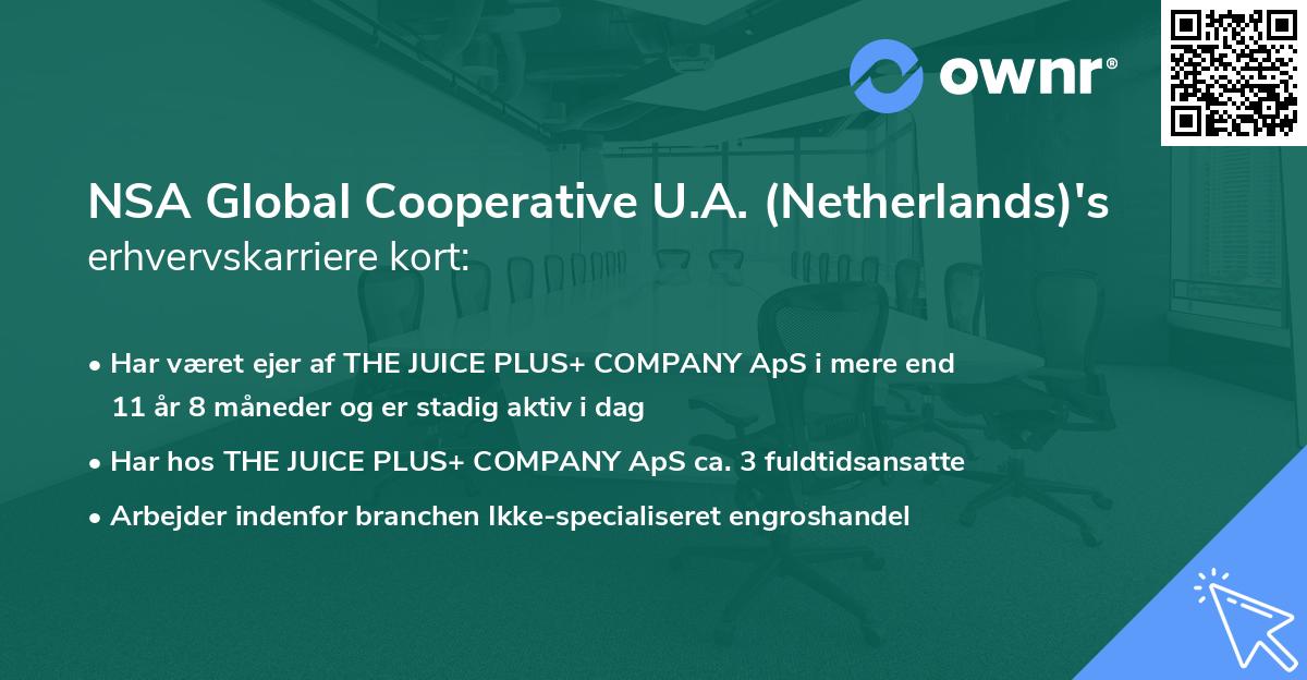 NSA Global Cooperative U.A. (Netherlands)'s erhvervskarriere kort