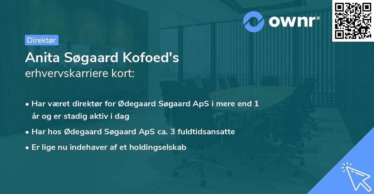 Anita Søgaard Kofoed's erhvervskarriere kort