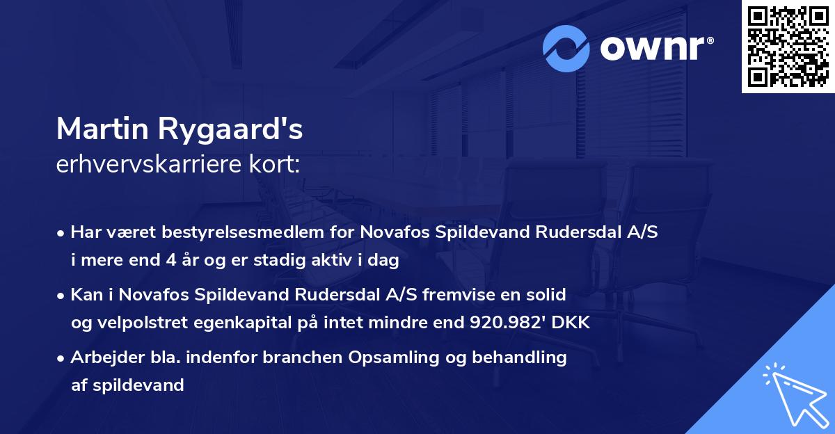 Martin Rygaard's erhvervskarriere kort