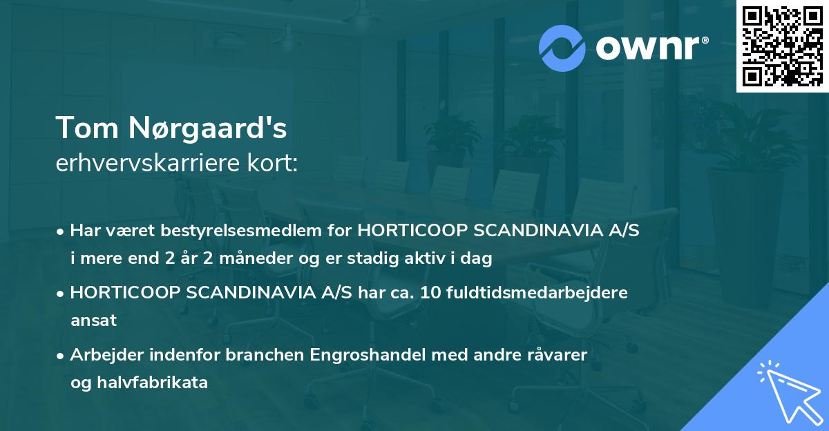 Tom Nørgaard's erhvervskarriere kort