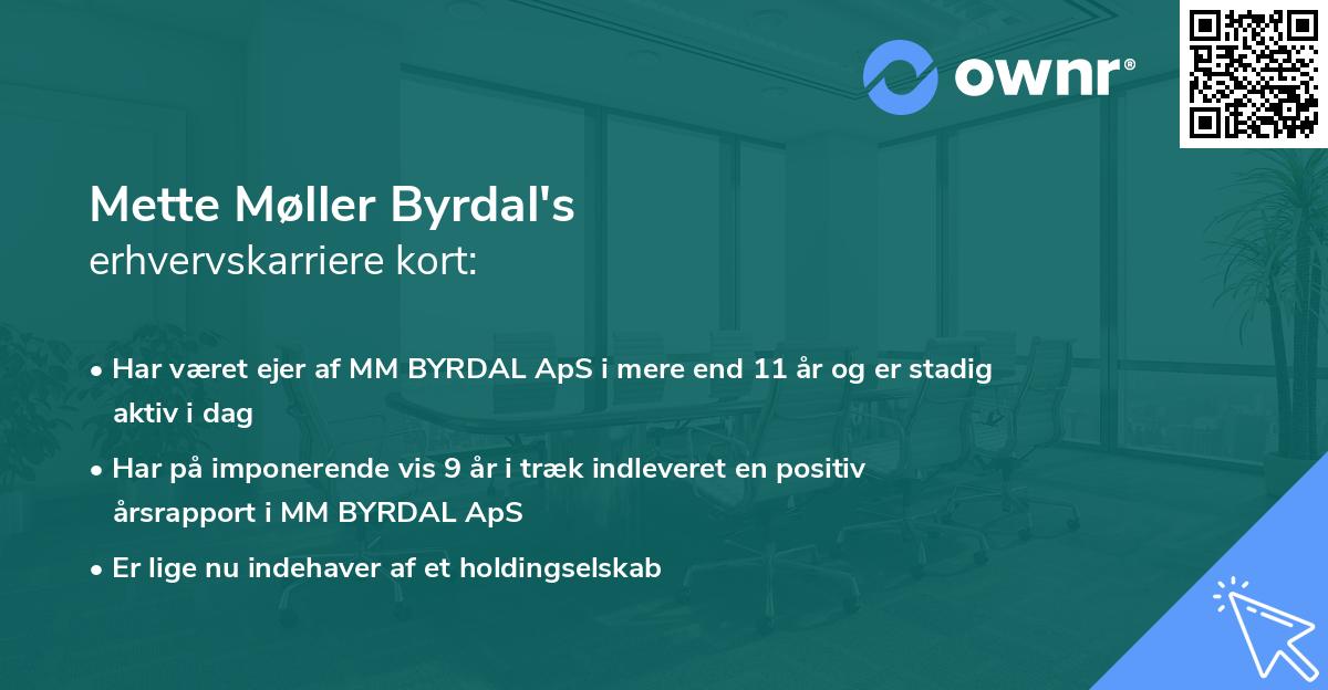 Mette Møller Byrdal's erhvervskarriere kort