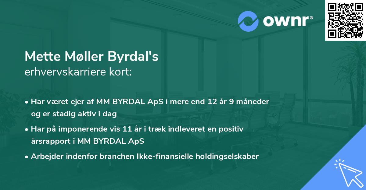 Mette Møller Byrdal's erhvervskarriere kort