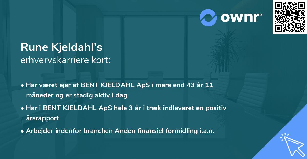 Rune Kjeldahl's erhvervskarriere kort