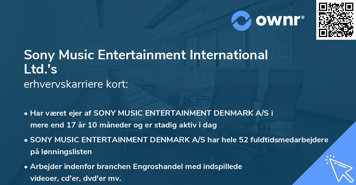 Sony Music Entertainment International Ltd.'s erhvervskarriere kort