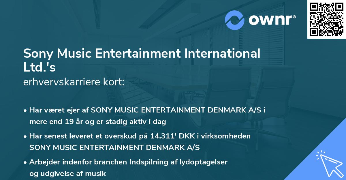 Sony Music Entertainment International Ltd.'s erhvervskarriere kort