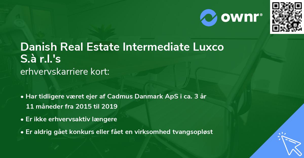 Danish Real Estate Intermediate Luxco S.à r.l.'s erhvervskarriere kort