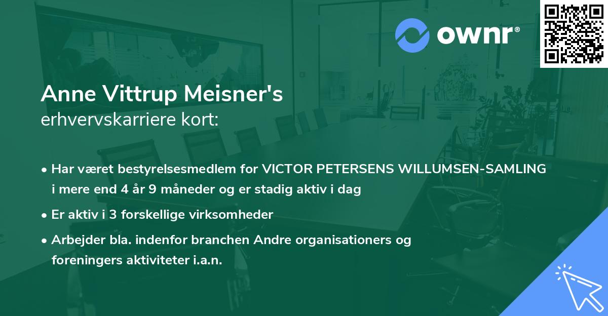 Anne Vittrup Meisner's erhvervskarriere kort