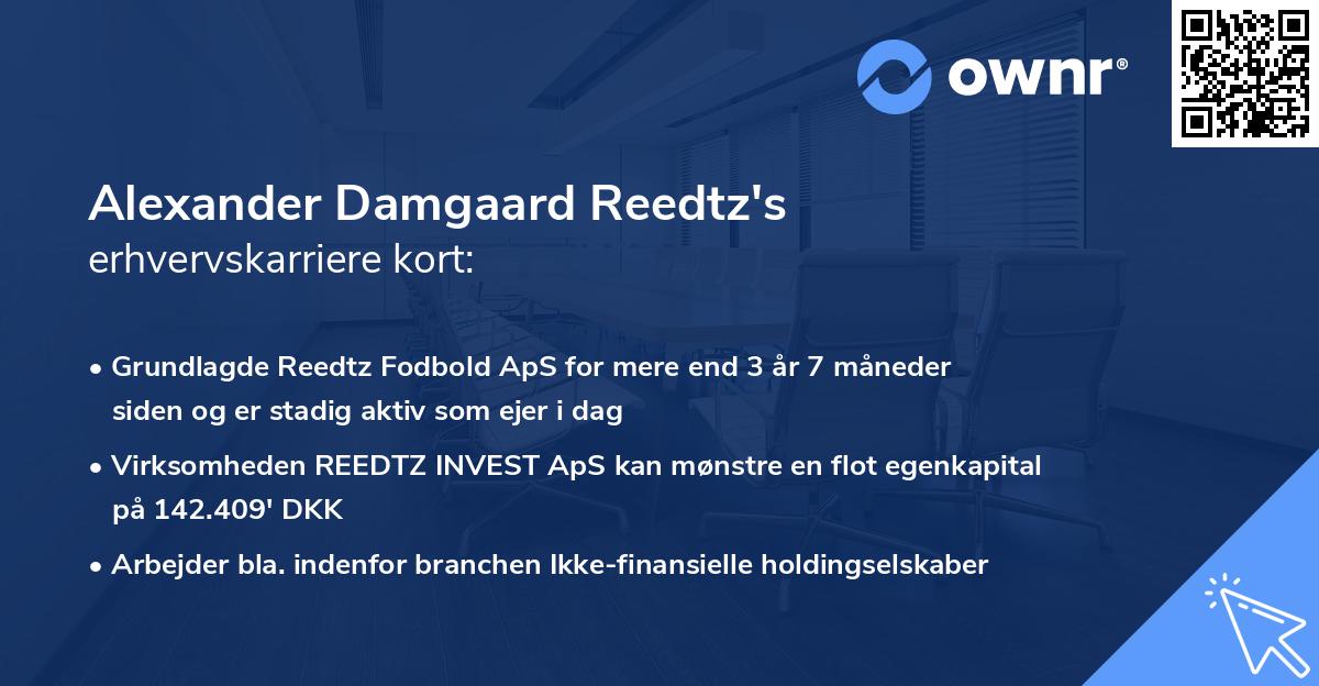 Alexander Damgaard Reedtz's erhvervskarriere kort