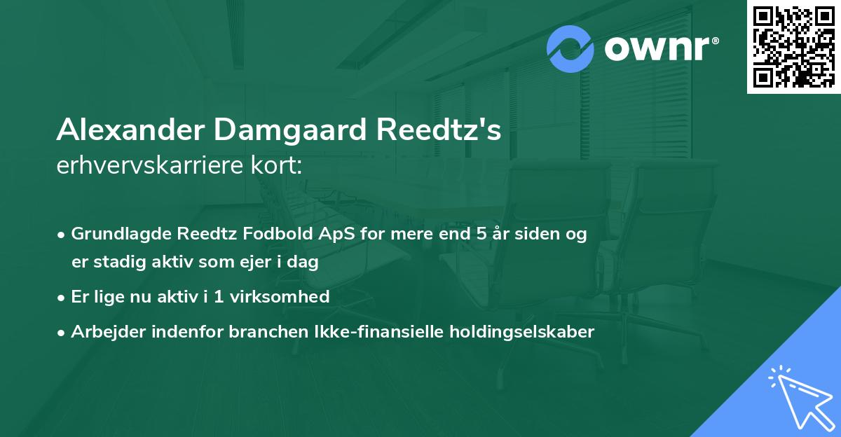 Alexander Damgaard Reedtz's erhvervskarriere kort