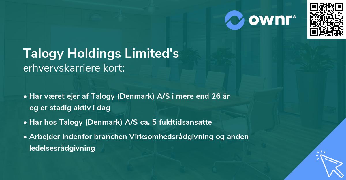 Talogy Holdings Limited's erhvervskarriere kort