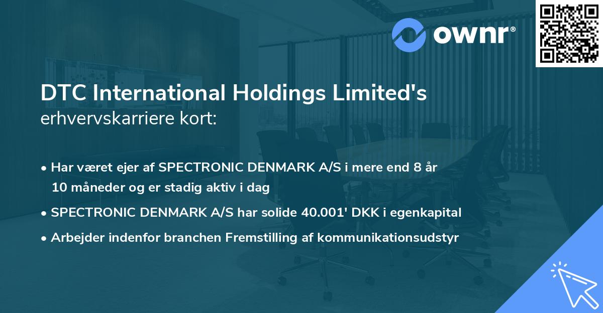 DTC International Holdings Limited's erhvervskarriere kort