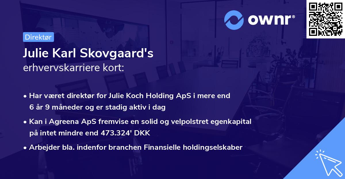 Julie Karl Skovgaard's erhvervskarriere kort