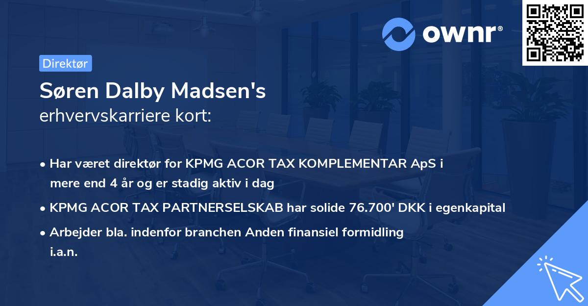Søren Dalby Madsen's erhvervskarriere kort
