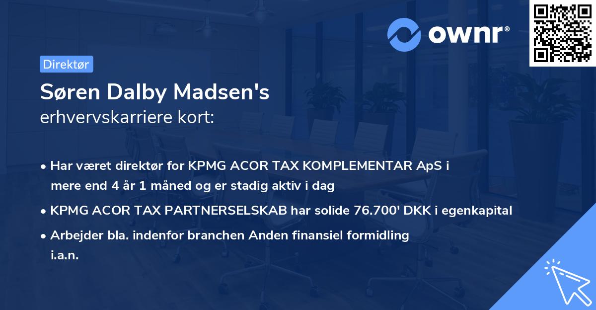Søren Dalby Madsen's erhvervskarriere kort