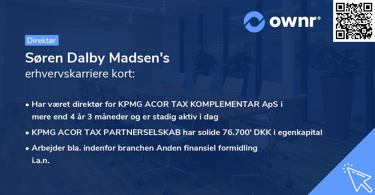 Søren Dalby Madsen's erhvervskarriere kort