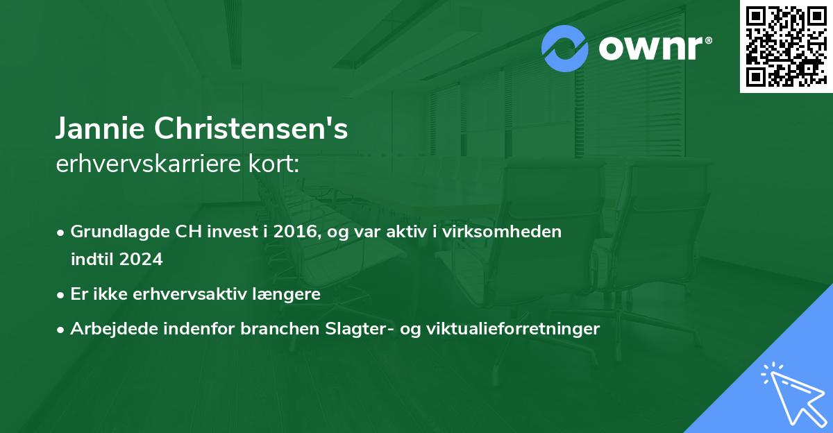Jannie Christensen's erhvervskarriere kort