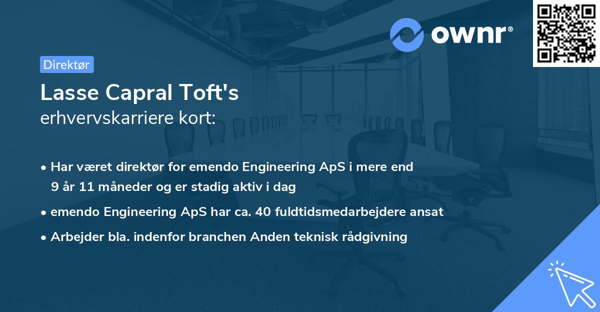 Lasse Capral Toft's erhvervskarriere kort