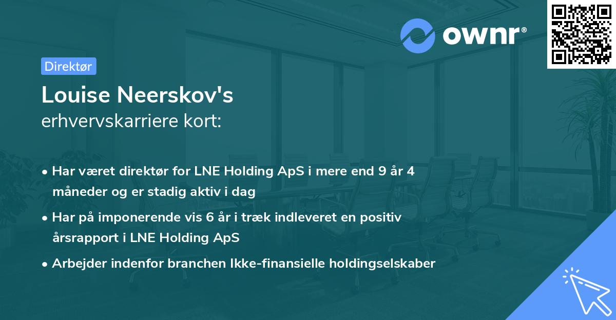 Louise Neerskov's erhvervskarriere kort