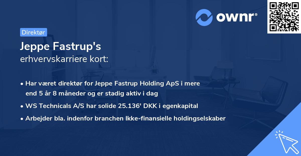 Jeppe Fastrup's erhvervskarriere kort