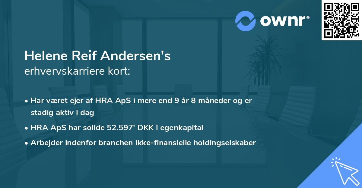Helene Reif Andersen's erhvervskarriere kort