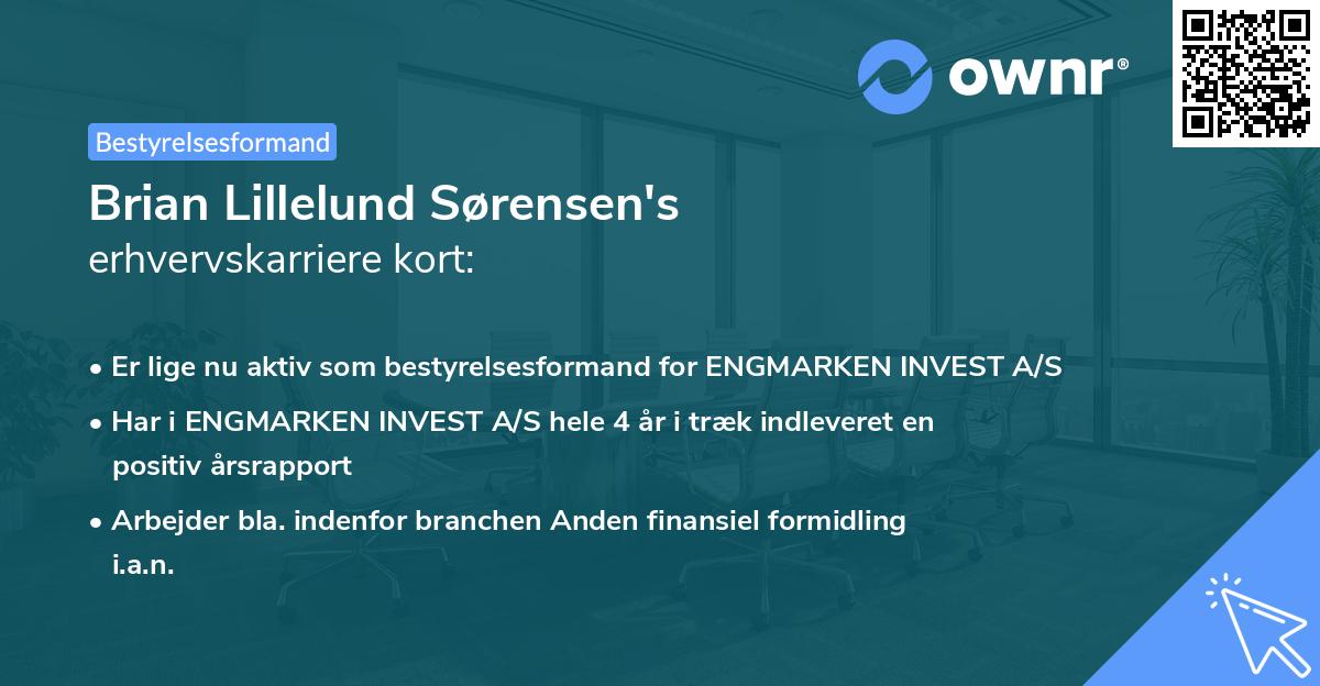 Brian Lillelund Sørensen's erhvervskarriere kort