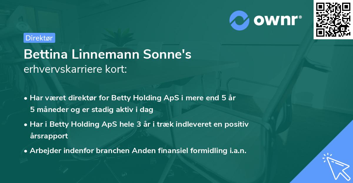 Bettina Linnemann Sonne's erhvervskarriere kort