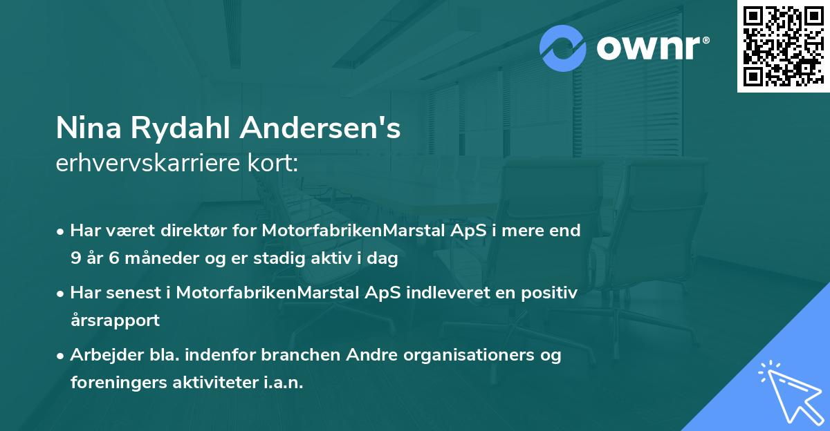 Nina Rydahl Andersen's erhvervskarriere kort