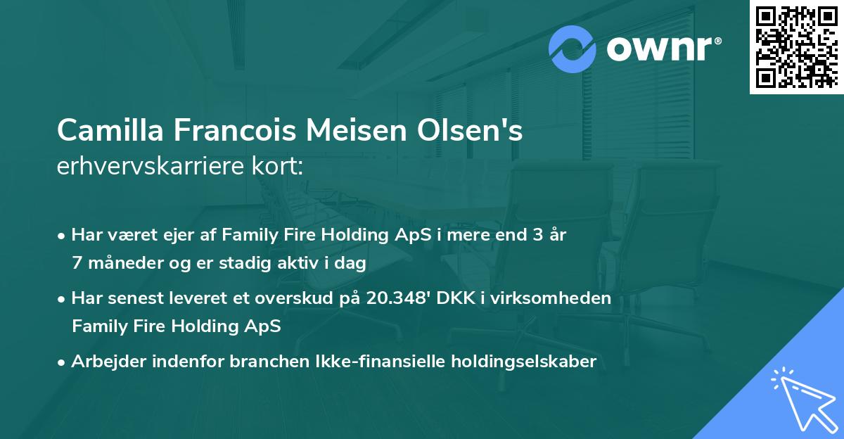 Camilla Francois Meisen Olsen's erhvervskarriere kort