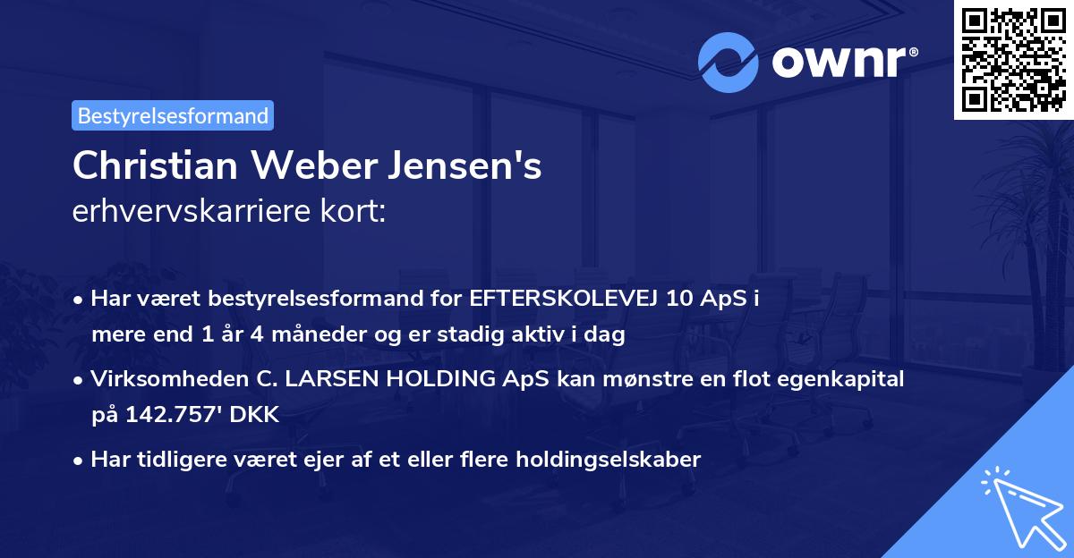 Christian Weber Jensen's erhvervskarriere kort