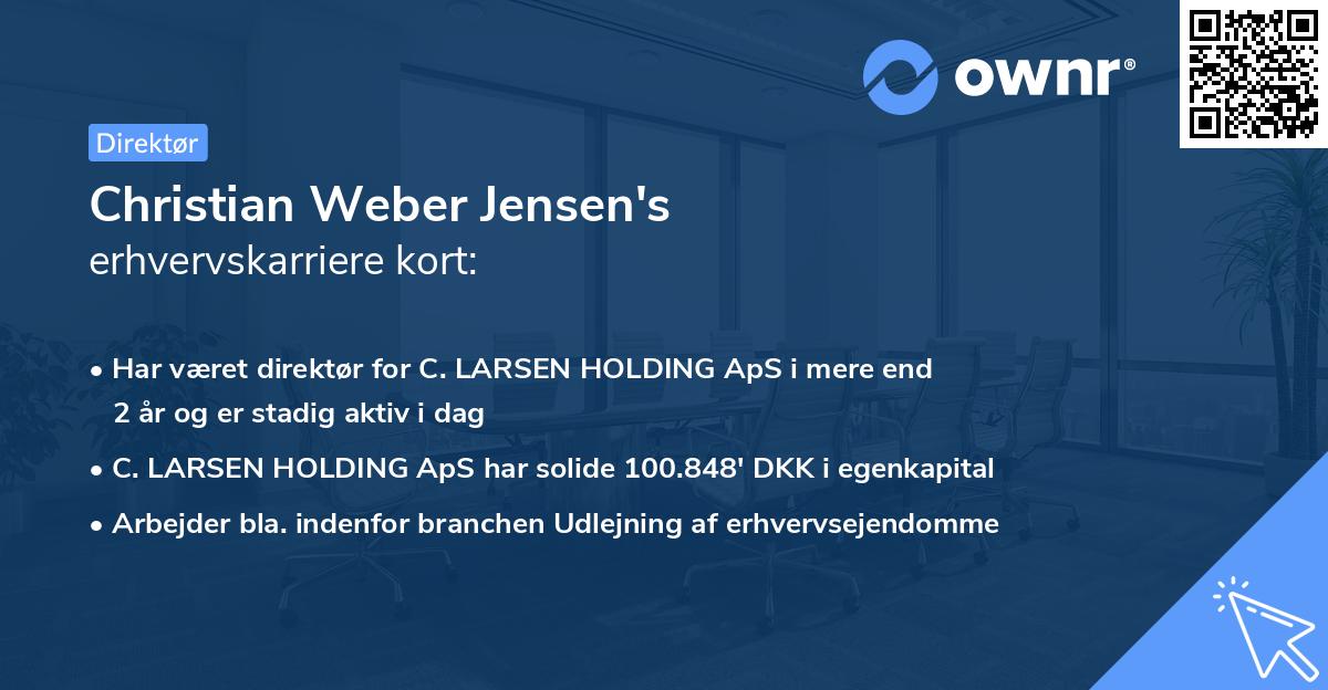 Christian Weber Jensen's erhvervskarriere kort
