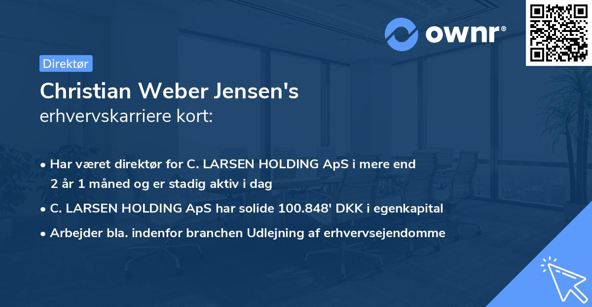 Christian Weber Jensen's erhvervskarriere kort