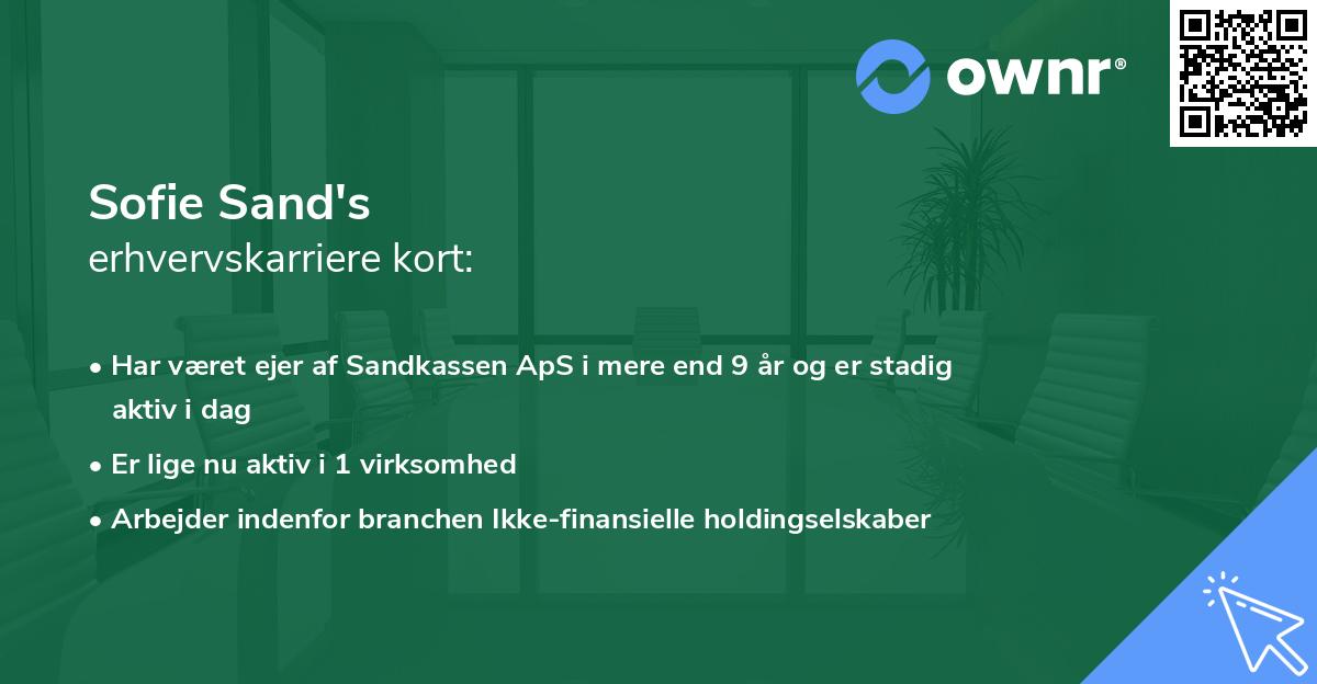 Sofie Sand's erhvervskarriere kort