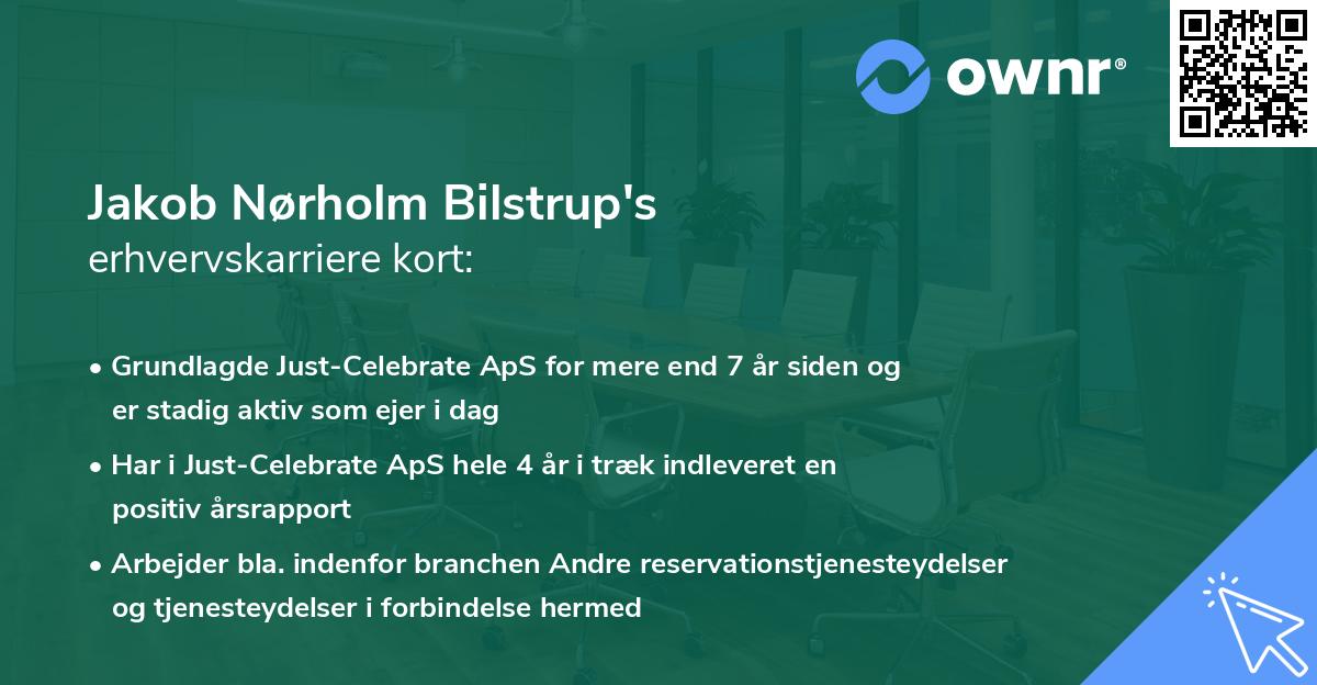 Jakob Nørholm Bilstrup's erhvervskarriere kort