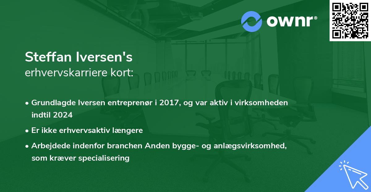 Steffan Iversen's erhvervskarriere kort