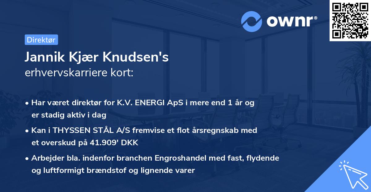 Jannik Kjær Knudsen's erhvervskarriere kort
